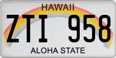HI license plate ZTI958