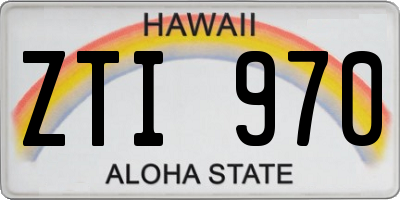 HI license plate ZTI970