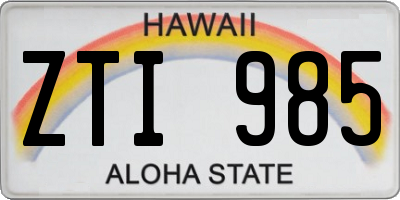 HI license plate ZTI985