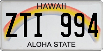 HI license plate ZTI994