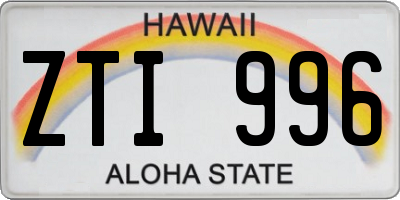HI license plate ZTI996