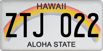 HI license plate ZTJ022