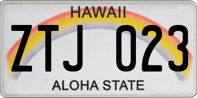 HI license plate ZTJ023