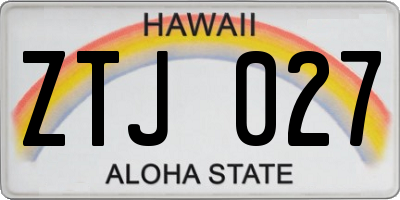 HI license plate ZTJ027