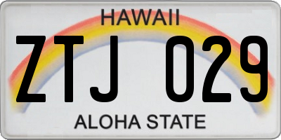 HI license plate ZTJ029