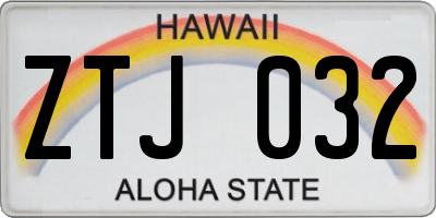 HI license plate ZTJ032