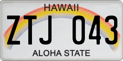 HI license plate ZTJ043