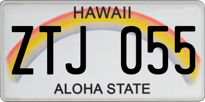 HI license plate ZTJ055