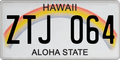 HI license plate ZTJ064