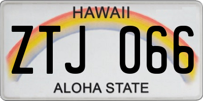 HI license plate ZTJ066