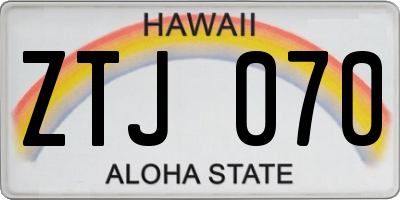 HI license plate ZTJ070