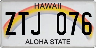 HI license plate ZTJ076