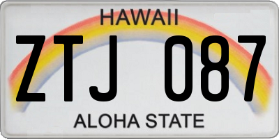 HI license plate ZTJ087