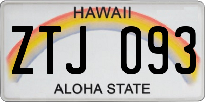 HI license plate ZTJ093