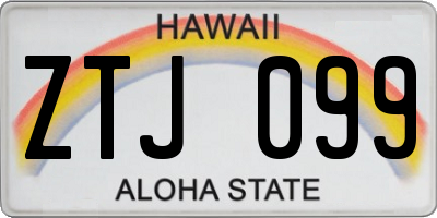 HI license plate ZTJ099