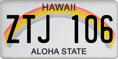 HI license plate ZTJ106