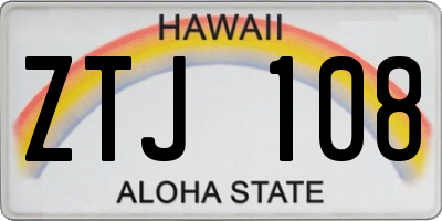 HI license plate ZTJ108