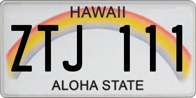 HI license plate ZTJ111