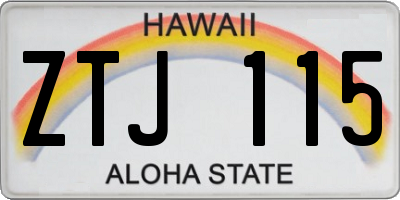 HI license plate ZTJ115