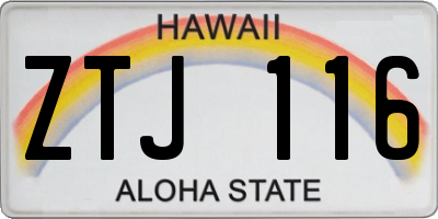 HI license plate ZTJ116