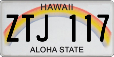 HI license plate ZTJ117