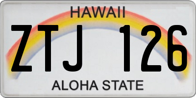 HI license plate ZTJ126