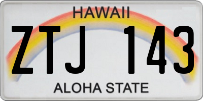 HI license plate ZTJ143