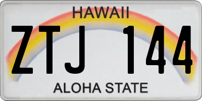 HI license plate ZTJ144