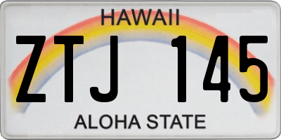 HI license plate ZTJ145