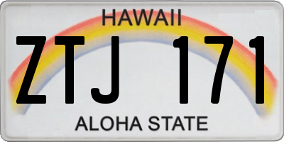 HI license plate ZTJ171