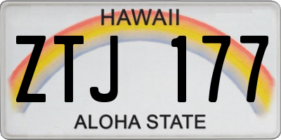 HI license plate ZTJ177