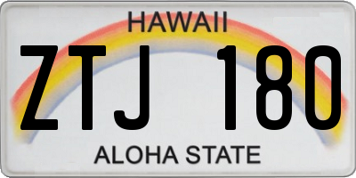HI license plate ZTJ180