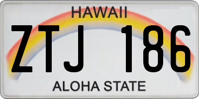 HI license plate ZTJ186