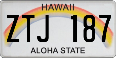 HI license plate ZTJ187