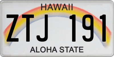 HI license plate ZTJ191