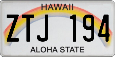 HI license plate ZTJ194