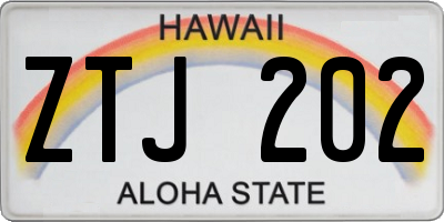 HI license plate ZTJ202