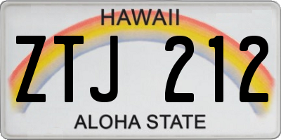 HI license plate ZTJ212