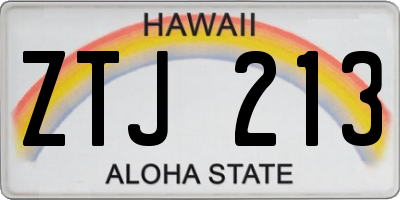 HI license plate ZTJ213