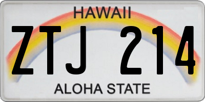 HI license plate ZTJ214