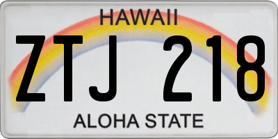 HI license plate ZTJ218