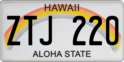 HI license plate ZTJ220