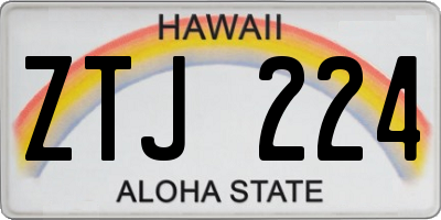 HI license plate ZTJ224
