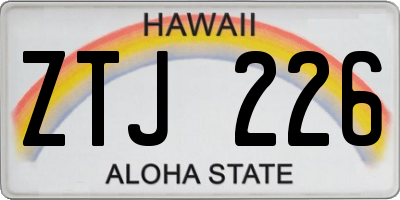 HI license plate ZTJ226