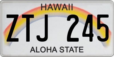 HI license plate ZTJ245