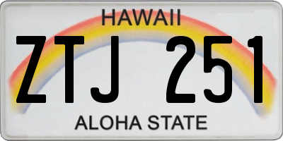 HI license plate ZTJ251