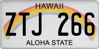 HI license plate ZTJ266
