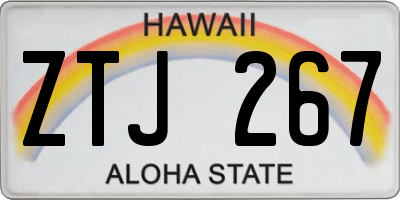 HI license plate ZTJ267
