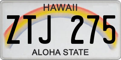 HI license plate ZTJ275