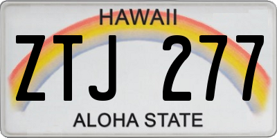 HI license plate ZTJ277